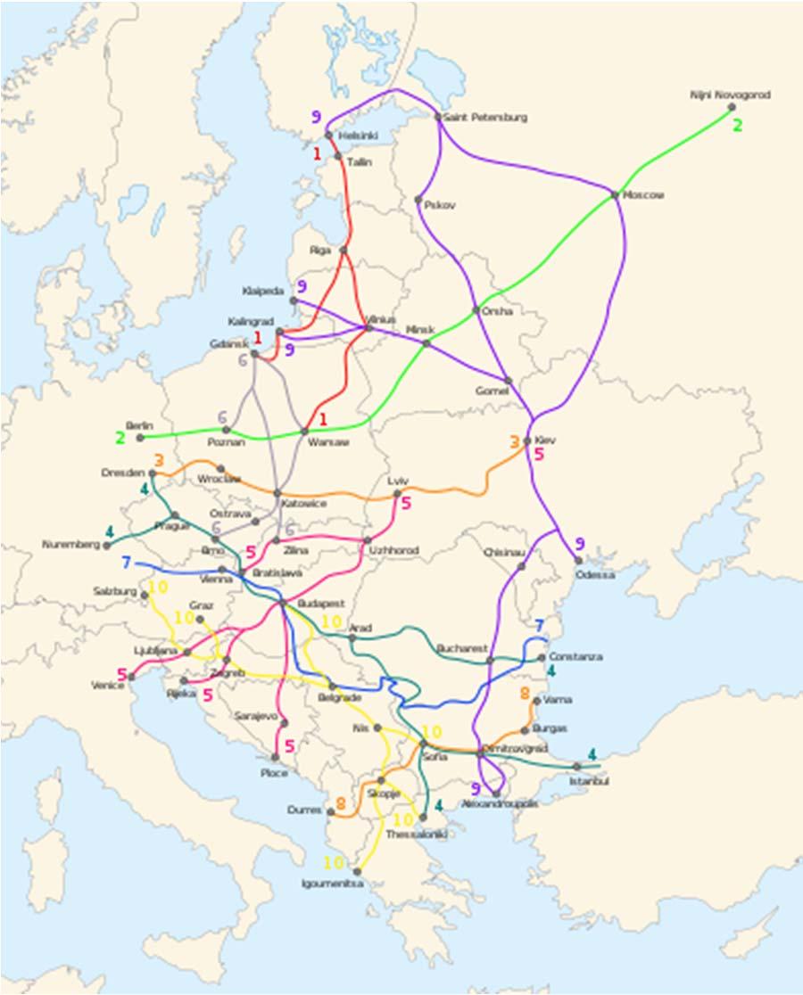 The Pan-European Corridors towards