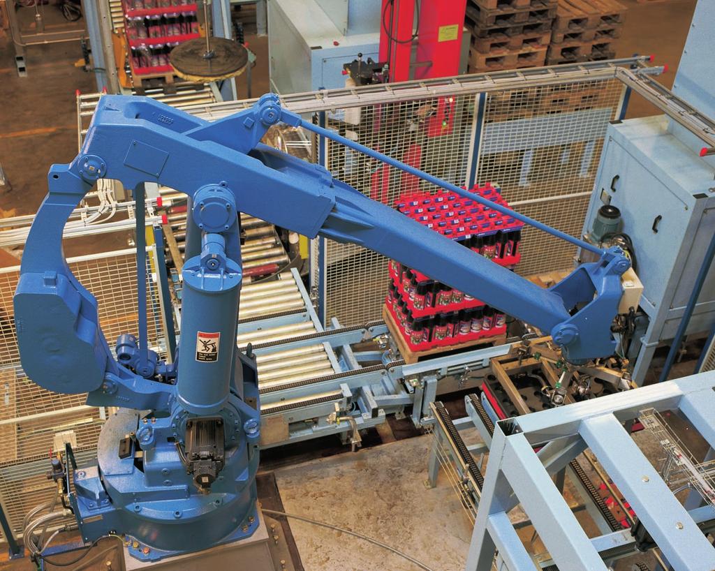Mix palletising Handling, packaging and palletising of consumer products are ideal tasks for our industrial robots.