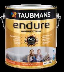 ENDURE INTERIOR WALLS Taubmans Endure Interior Walls range delivers in eight areas that combine to make it one of the most advanced paints on the market.