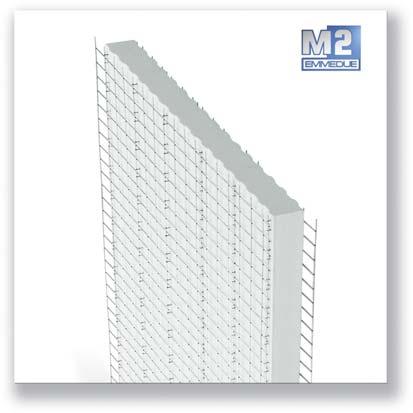 Supply of Emmedue single panel PST, consisting of one EPS slab, minimum density 15 kg/m 3, height and thickness variable, reinforced with two steel meshes realized with galvanized steel wire of mm. 2.