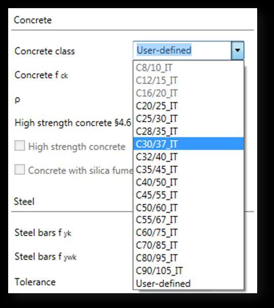 New concrete class available The C30/37 concrete class has been added to the library of available concrete classes.