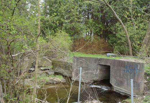 dam outlet structure (looking upstream) B