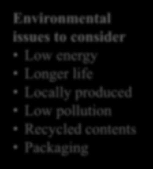 Select suppliers who make a conscious efforts to care for the environment. 4. Collect environmental information on products and suppliers. 5.