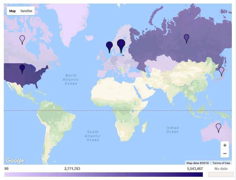 Global map - Annex I Aggregate GHGs