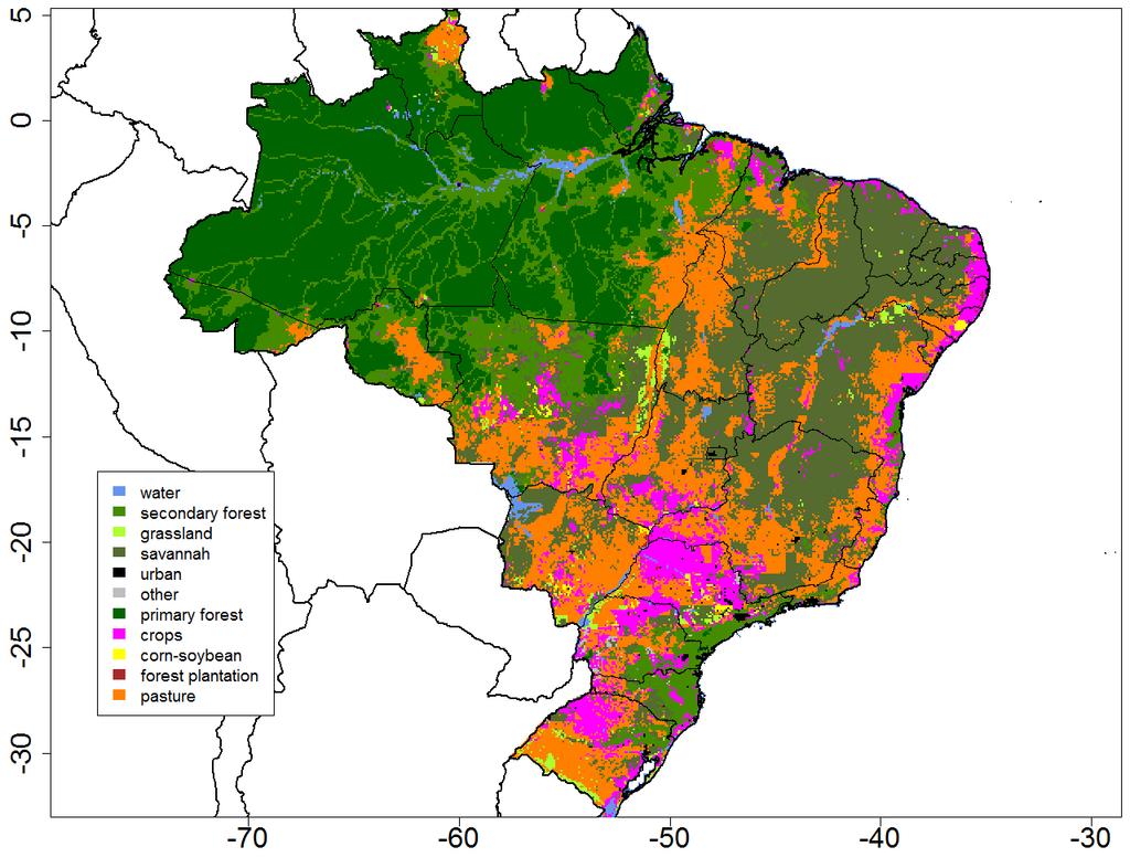 Base year land-use map Harmonized initial conditions for simulation with MIRAGE-BIOF/LANDSHIFT Spatial distribution of crop