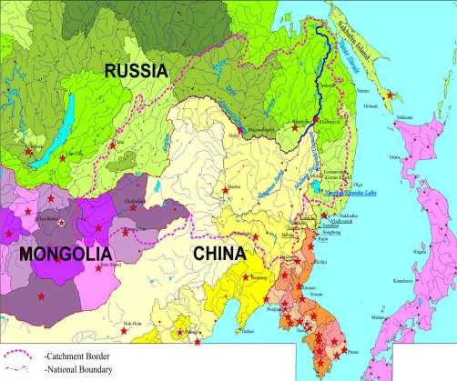 R U S S I A MONGOLIA C H I N A The Amur River Basin is the largest international trans-boundary
