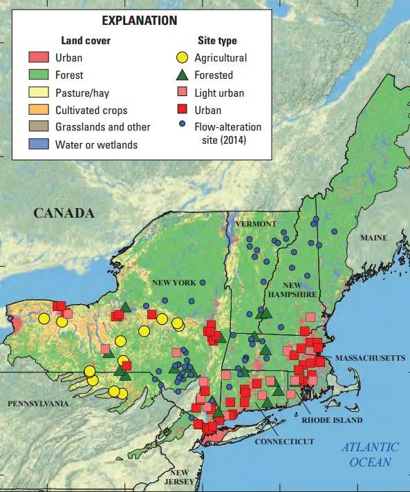 Northeast Stream Quality Assessment (Current USGS Study*) OBJECTIVES Determine stream quality Nutrients, contaminants, toxicity, sediment, flow, habitat and biological communities Assess influence of