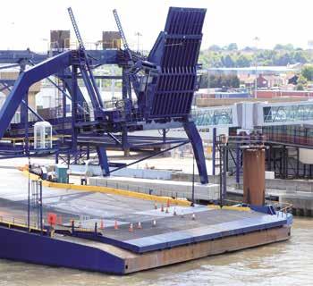 the vessel. When linking to the main deck, it is usually positioned to accommodate the vessel s ramp, but it can also be rested on the vessel s ledge.