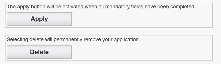 Once you press apply your application will be submitted, please select Continue to proceed or Cancel to