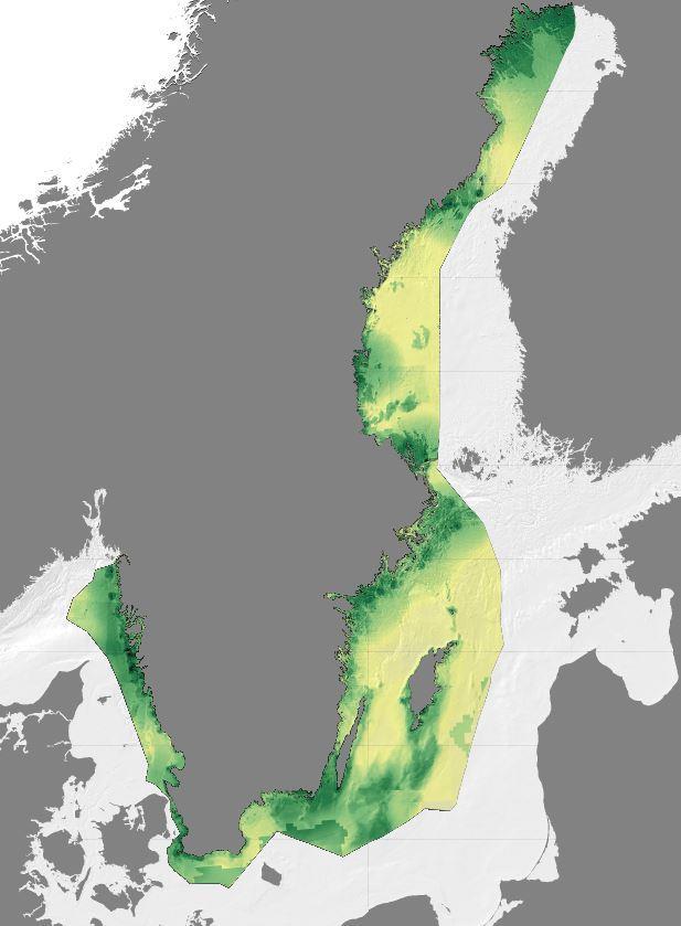 Swedish Agency for Marine and Water Management 2018 Green Map In addition to analyses of cumulative environmental effects, SwAM has prepared a map within the work on the planning support Symphony