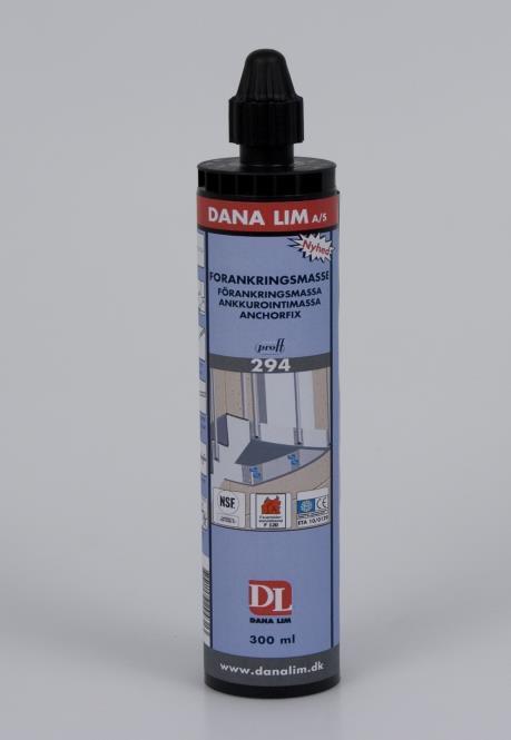 DK Product Information: Anchorfix 294 Reactive resin mortar; Vinylester-based, styrene free.