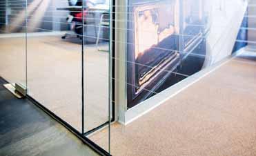 Frameless glass partition walls are
