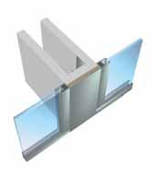 glass facing jamb of plasterboard with luminum baffl e plate detail of