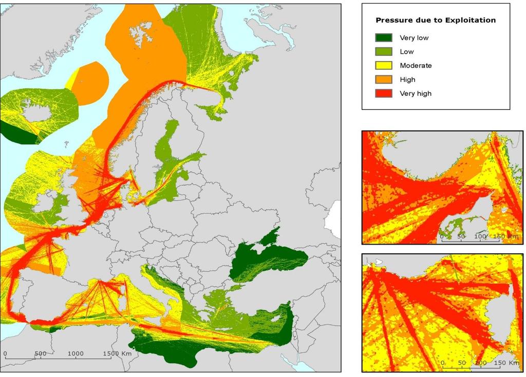 Mapping Marine Marine and coastal ecosystem conditions sea use / exploitation Fisheries, energy