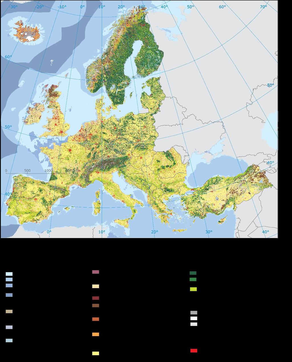 European Ecosystem Map EUNIS Habitat Land cover Reference Data Ecosystem type EUNIS Level 1 EUNIS Level 2 Total ecosystem coverage % area Area (km 2 ) EUNIS level 2 per level 1 J1 Buildings of