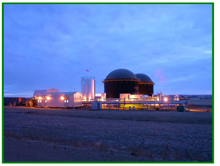 AD Energy Cogeneration - Pilot Plants Cattle: 36,000 cattle in feedlot Manure processed: 900 m3/d Digester capacity: 2000 m3 Biogas: 1600 m3/d Energy: 760 kwe, 974 kwt Emission Reduction: 6.
