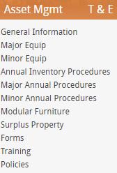 PPS Web Page General Info Major & Minor Equipment Annual Inventory