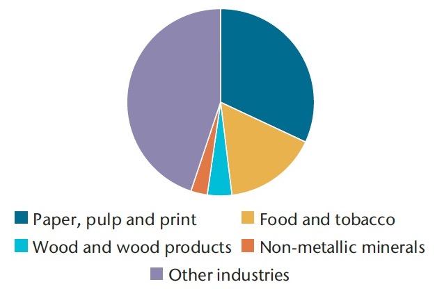 Bioenergy Use for Heat within Industry 2015 Source: IEA 2017 Technology Roadmap - Delivering Sustainable Bioenergy.