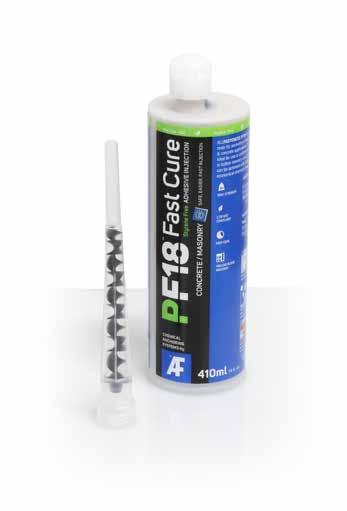 PF18 TECHNICAL DATA SHEET: PF18 Chemical Injection System Fast Cure Styrene Free Adhesive Injection LOW VOC PF18 Fast Cure is a two-part Styrene Free polyester resin for anchoring & fixing all grades
