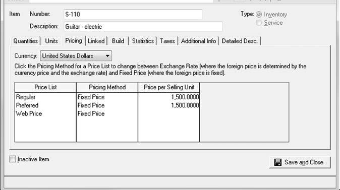 Lesson 5 Sage Simply Accounting Premium 2011 Level 2 Setting Up for Sales to Foreign Customers Pricing Inventory and Services Once you set up a foreign currency in the system, Simply Accounting will