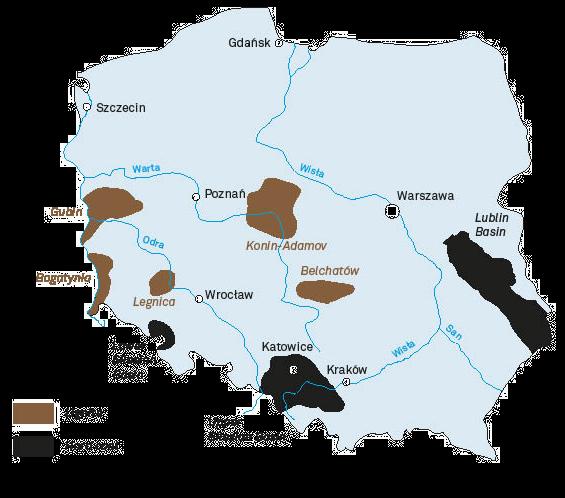 Polish coal basins and reserves Legnlca o W roctaw ~ Warnzawa Resources: 56,220.48 Mt Economic resources: 3,573.