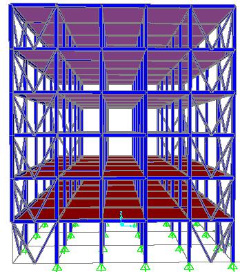 V-bracing on all corner bays Notionally removed column Figure 4: V-bracing at corner bays to resist lateral loads and provide and alternate path for corner columns.