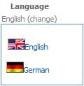 Language and currency can be selected in the following fields (please be aware