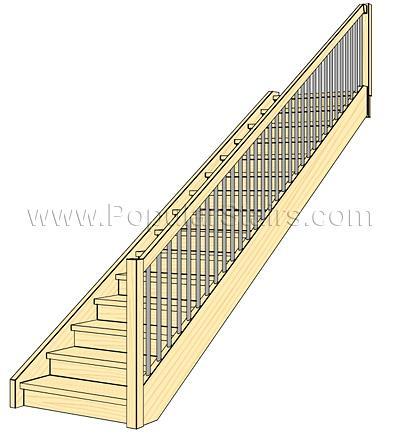 Quarter-turn or open well Stairs Quarter Landing Stairs represent a variety of straight stairs, which also include a landing.
