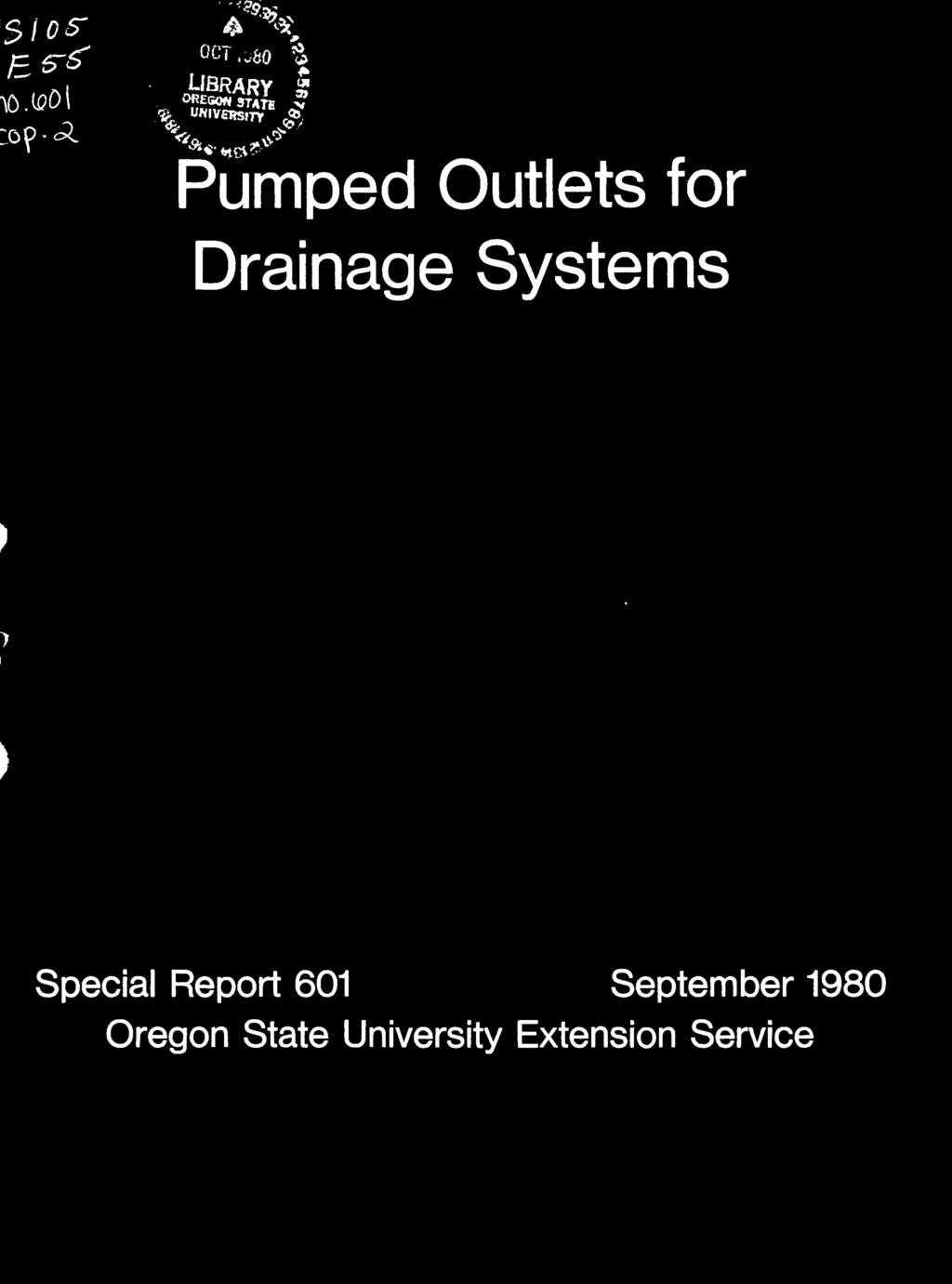 Pumped Outlets for Drainage Systems