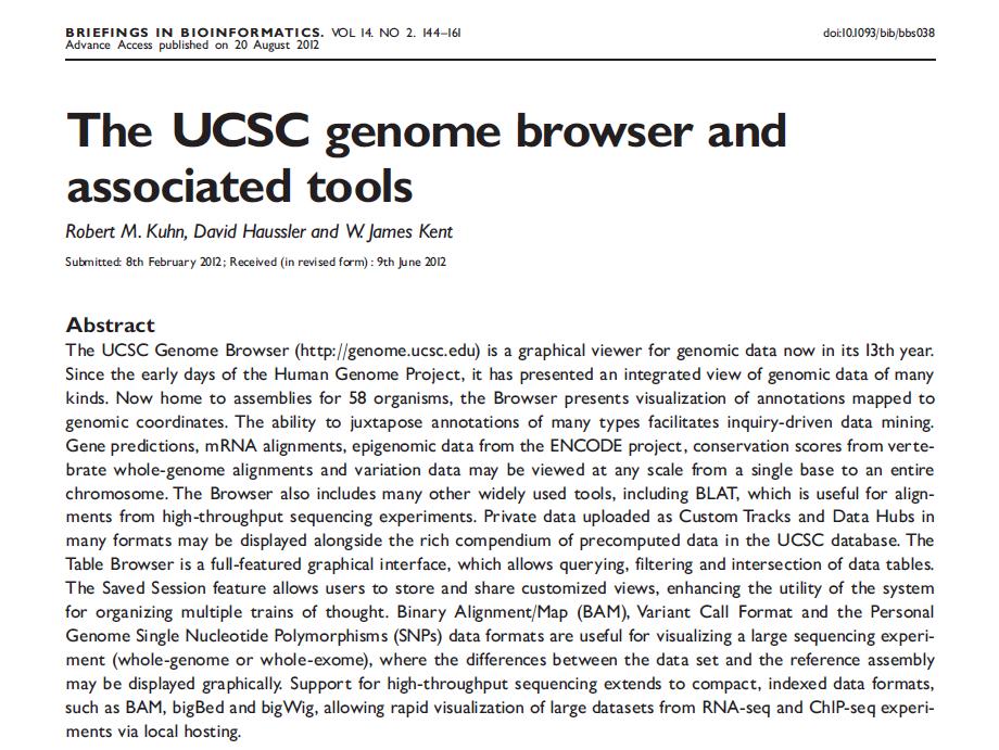 UCSC Genome Browser h p://genome.ucsc.