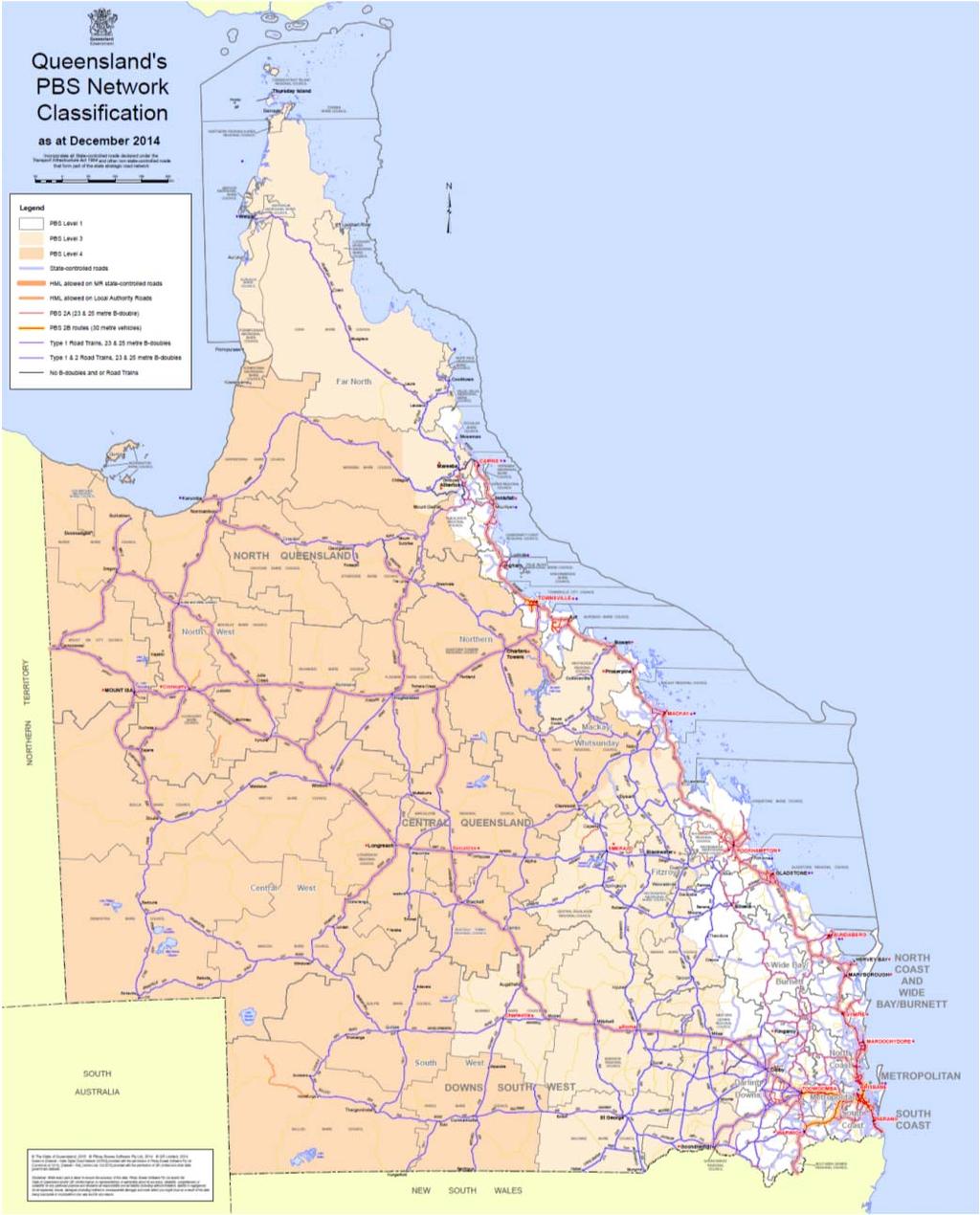 QLD freight access The road network is diverse, servicing urban, rural and remote freight generators.