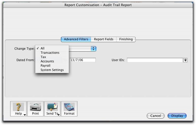 Filter the audit trail report You can now filter the audit trail report for payroll changes in the Report Customisation window.