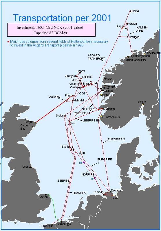 The Norwegian gas transportation system development 2001: Statoil privatised Statoil was the operator of most landing pipelines due to the historical fact that Statoil from 1973 to 1993