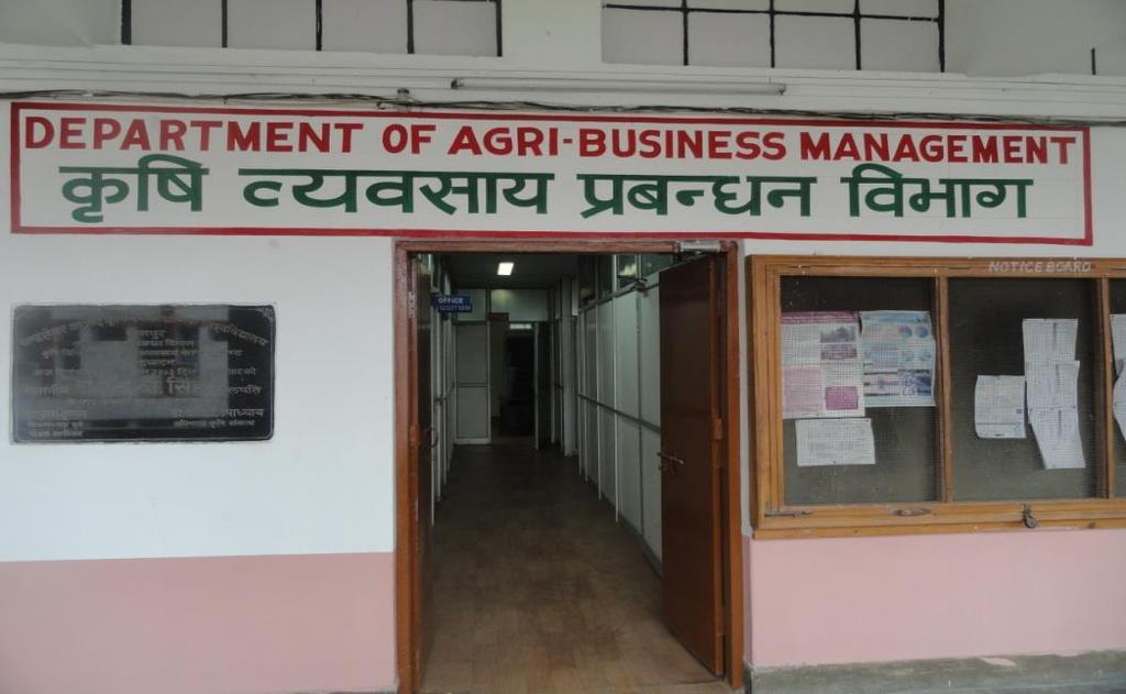 About the department For Website Information Department of Agri-business Management The Master of Business Administration (Agri Business) Programme being offered by the department under the Faculty