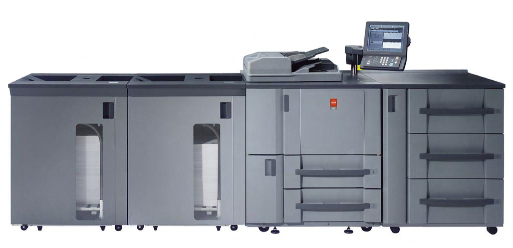 The Océ VarioPrint 1105 system is a flexible cutsheet production printing system that provides an impressive array of options in paper input, output, software, applications and finishing.