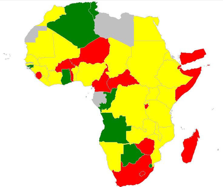 9 countries in Africa are on