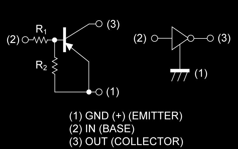 2)Built-in bias resistors enable the configuration of an inverter circuit without connecting external input resistors (see equivalent circuit).