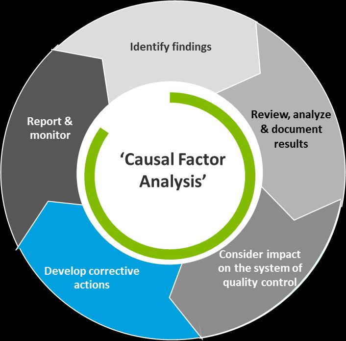 Causal factor analysis Activities to be performed Develop action plan to be included in the audit quality plan Perform ongo