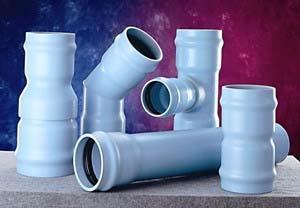 B 6 PVC FITTINGS - GASKETED PVC (AWWA C 900): Plastic fittings (AWWA C 900) shall meet or exceed the performance specifications of: Shall be manufactured in one piece of injection molded or