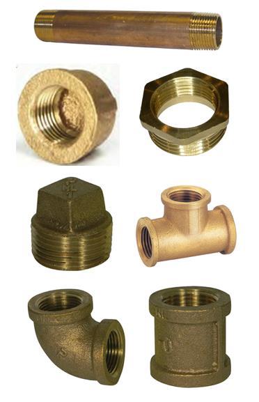 B 7 BRASS FITTINGS/ MISCELLANEOUS: Nipples, caps, plugs, tees, bend, and bushings shall meet or exceed the performance specifications of: Brass body conforming to AWWA C800 (ASTM Standards B62