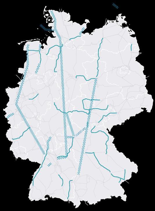 Germany, but key consumptions centres are located in the south Additional power lines are necessary to transport wind