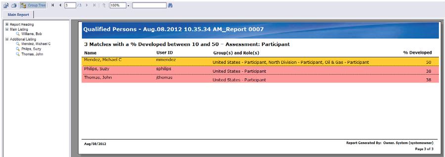 This report is viewed in the Crystal Reports Viewer and can be exported into different electronic formats or printed.