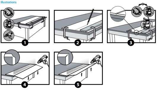 Grooving and Bending for Corner Installation Installation Guidelines The following guidelines relate to the corresponding illustrations below: Illustration Guidelines 1 Measure the distance from the