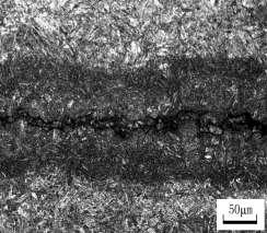 30 Test Results and Analysis Low Magnification Microstructure Near surface layer of cracking had a parallel plate and located in the central part of the plate crack, which was straight and shown the
