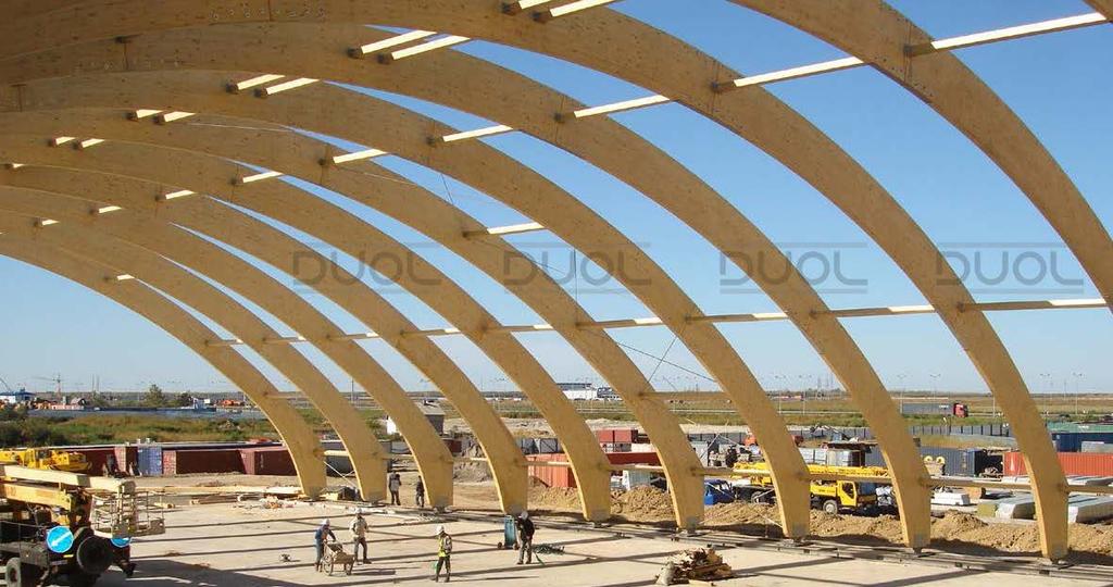 wooden structures: QUICK, SAFE, ECOLOGICAL Glued Laminated Timber (GLT) is a material which does not only convince in economical and aesthetical terms but also drives the world of construction in
