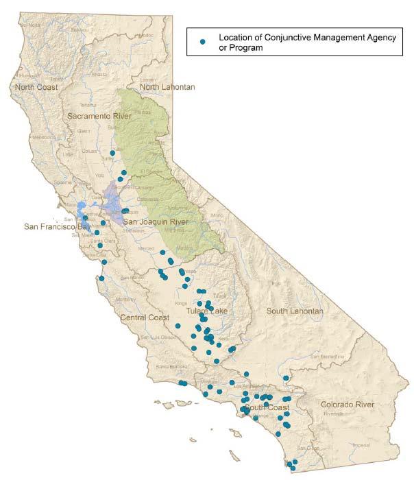 Inventory of Conjunctive Management Programs in California Hydrologic Region # Active Conjunctive Management Programs North Coast 0 San Francisco Bay 4 Central Coast 5 South