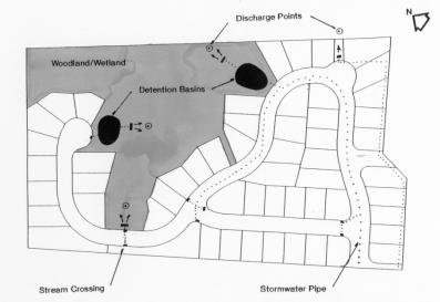 average lot size of 600 m 2 shown on 6b Conventional Subdivision Design. The reserve area was 1.