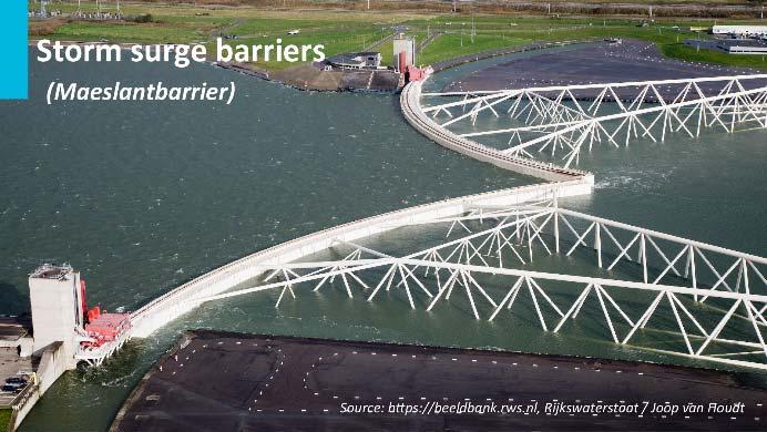 It consist of dikes, dams, sluices, navigation locks and storm surge barriers.