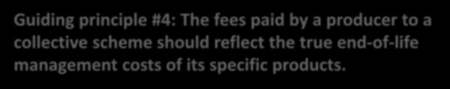 True cost: Guiding principle Guiding principle #4: The fees paid by a producer to a