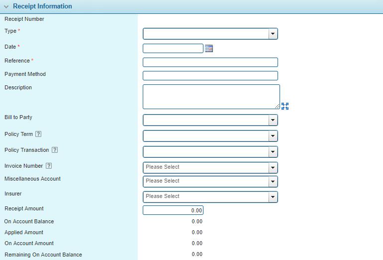Transactions Page 65 Receipt Number Type The number assigned by the system when the